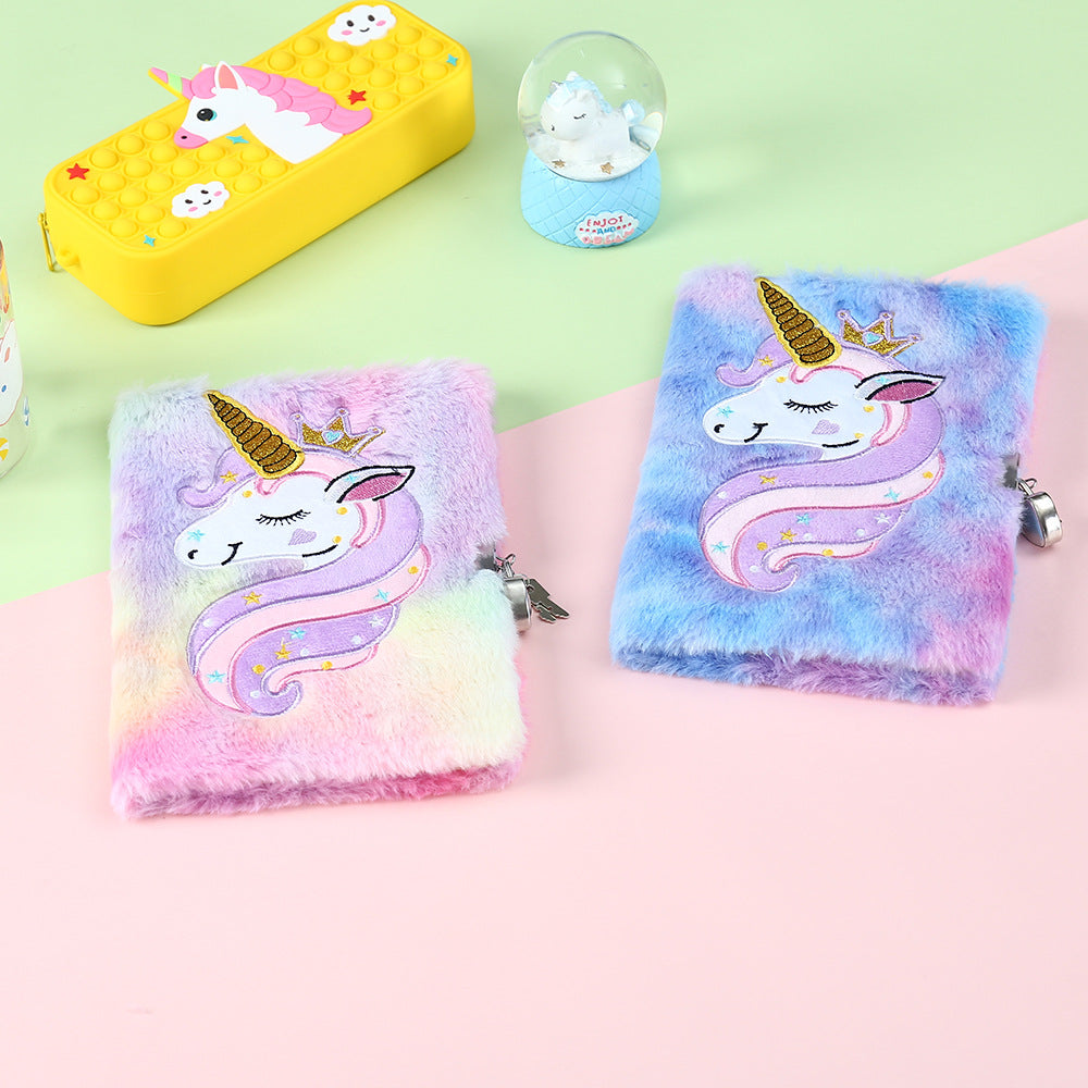 Wholesale Children' s Diary with Lock Cartoon Unicorn A5 Notebook